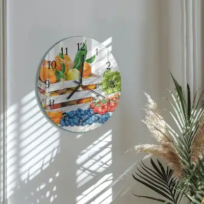 Runde wanduhr aus glas Gemüse