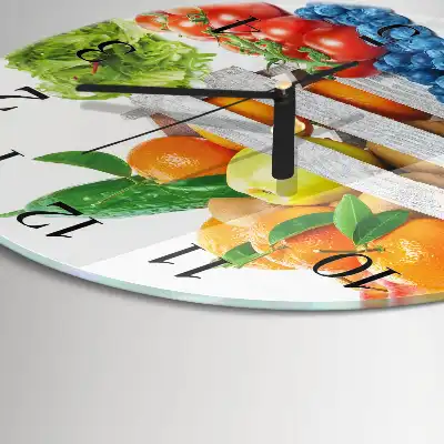 Runde wanduhr aus glas Gemüse