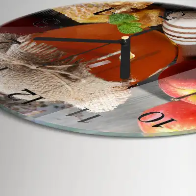 Runde wanduhr aus glas Honigapfel