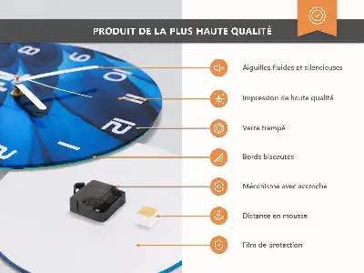 Glas wanduhr mit motiv rund Kaffee