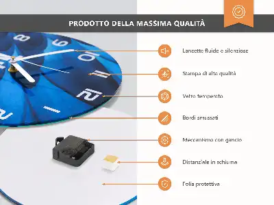 Runde wanduhr aus glas Kaffee