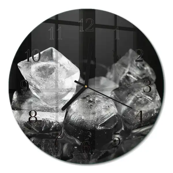 Glas wanduhr mit motiv rund Eiswürfel