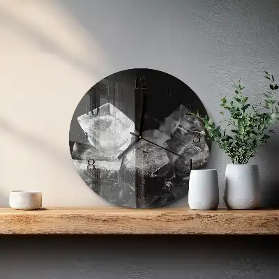 Glas wanduhr mit motiv rund Eiswürfel