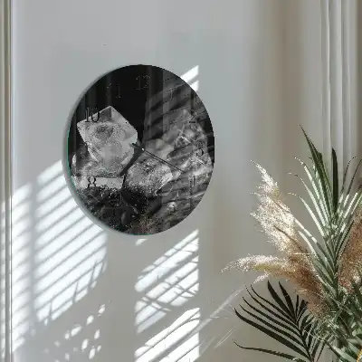 Glas wanduhr mit motiv rund Eiswürfel