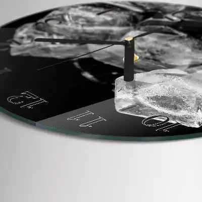 Glas wanduhr mit motiv rund Eiswürfel
