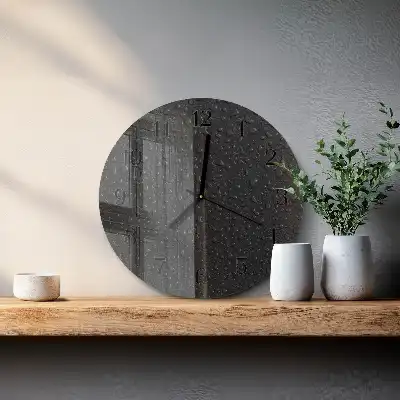 Glas wanduhr mit motiv rund Wassertropfen