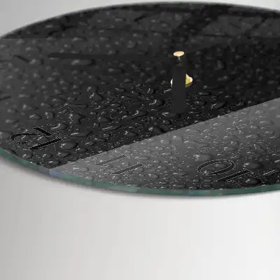 Glas wanduhr mit motiv rund Wassertropfen
