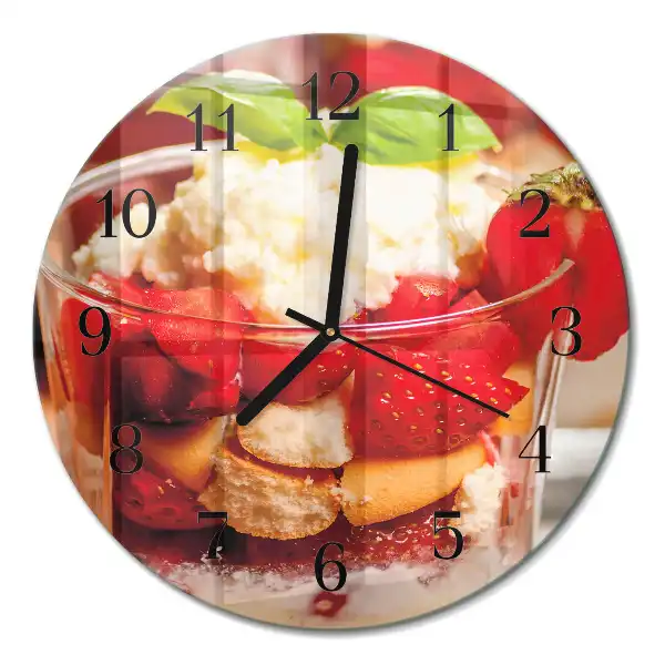 Runde wanduhr aus glas Obst