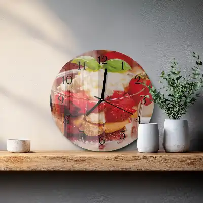 Runde wanduhr aus glas Obst