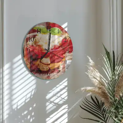 Runde wanduhr aus glas Obst