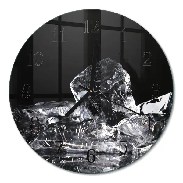 Glas wanduhr mit motiv rund Eiswürfel