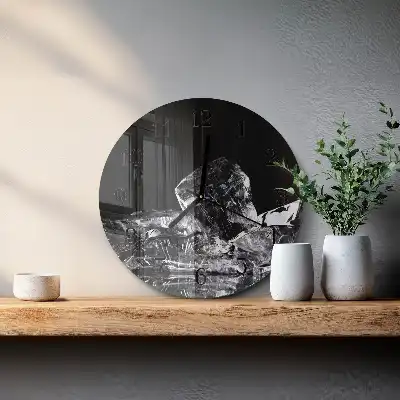 Glas wanduhr mit motiv rund Eiswürfel