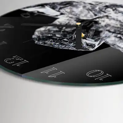Glas wanduhr mit motiv rund Eiswürfel
