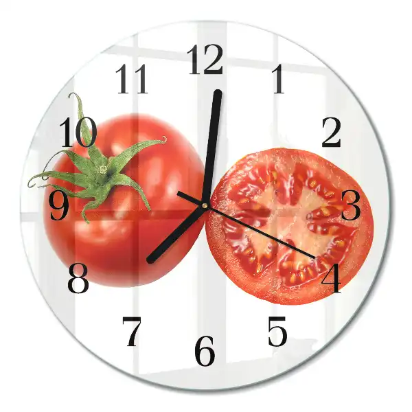 Glas wanduhr mit motiv rund Tomaten