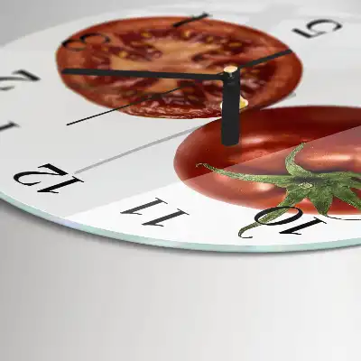 Glas wanduhr mit motiv rund Tomaten