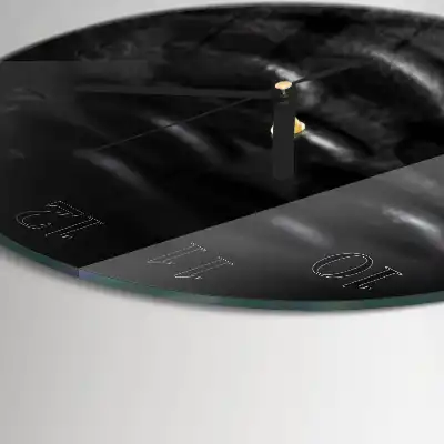 Wanduhr glas rund Zen-Steine