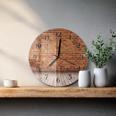 Runde wanduhr Ziegelmauer