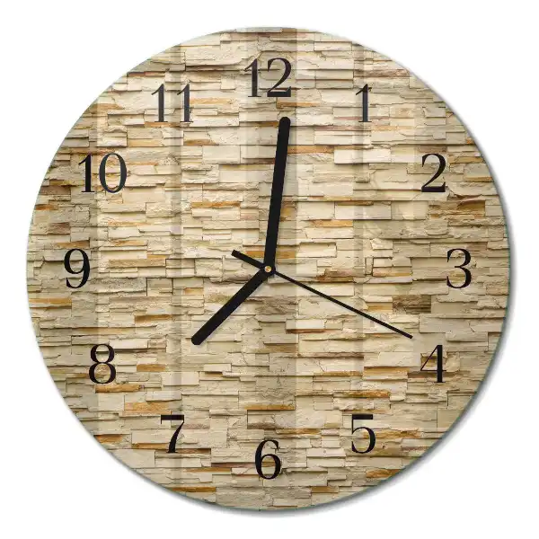 Wanduhr glas rund Dekorativer Stein