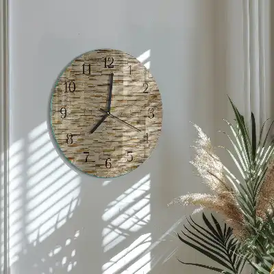 Wanduhr glas rund Dekorativer Stein