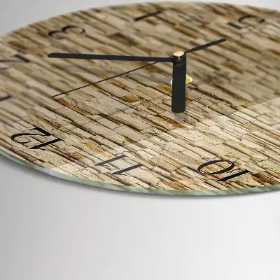 Wanduhr glas rund Dekorativer Stein