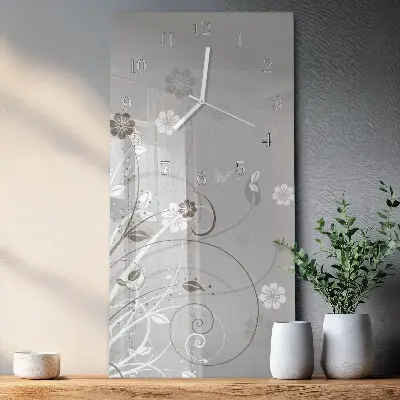 Wanduhr mit motiv vertikal Blumen