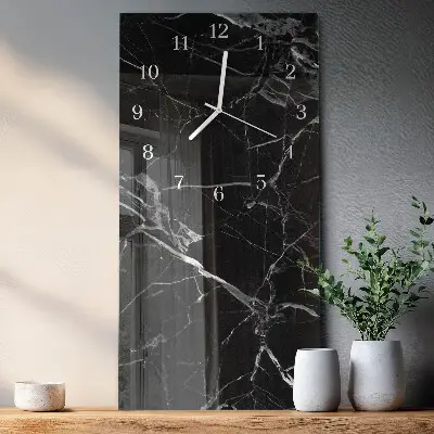 Vertikale glas wanduhr Graphit
