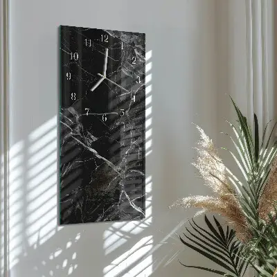 Vertikale glas wanduhr Graphit