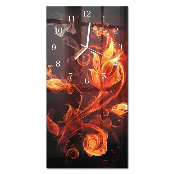 Moderne wanduhr vertikal Abstrakte Blumen