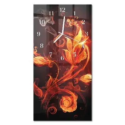 Moderne wanduhr vertikal Abstrakte Blumen