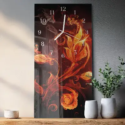Moderne wanduhr vertikal Abstrakte Blumen