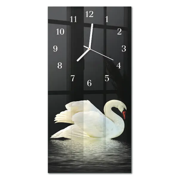 Wanduhr design ausgefallen vertikal Schwan