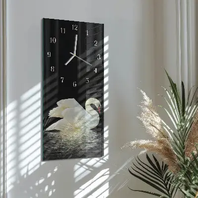 Wanduhr design ausgefallen vertikal Schwan