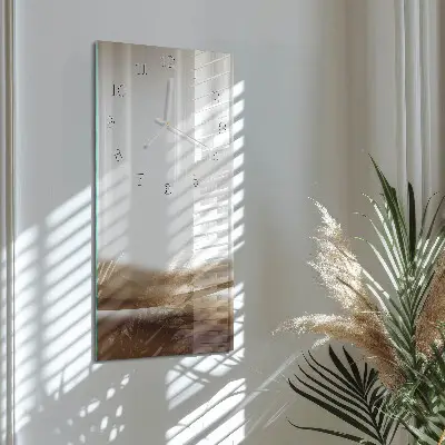Vertikale glas wanduhr Abstrakte Linien