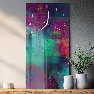 Moderne wanduhr vertikal Farbenfrohes Bild