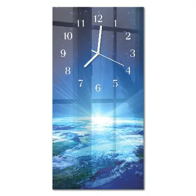 Vertikale glas wanduhr Das Universum der Erde
