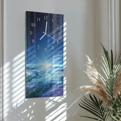 Vertikale glas wanduhr Das Universum der Erde