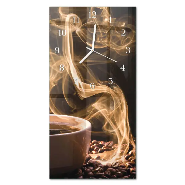 Vertikale glas wanduhr Eine Tasse Kaffee