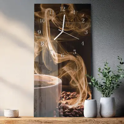 Vertikale glas wanduhr Eine Tasse Kaffee