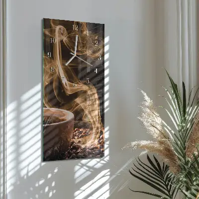 Vertikale glas wanduhr Eine Tasse Kaffee