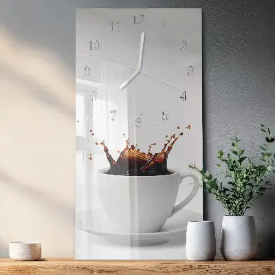 Moderne wanduhr vertikal Kaffee