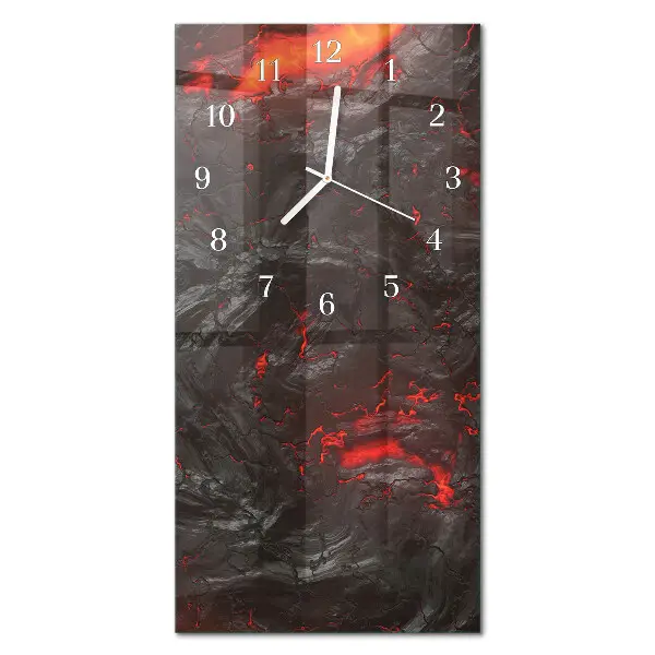 Vertikale glas wanduhr Lava