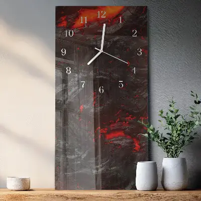 Vertikale glas wanduhr Lava