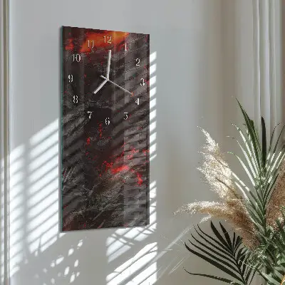 Vertikale glas wanduhr Lava