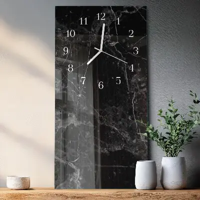 Vertikale glas wanduhr Graphit
