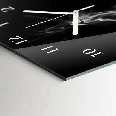 Vertikale glas wanduhr Eine Tasse Kaffee