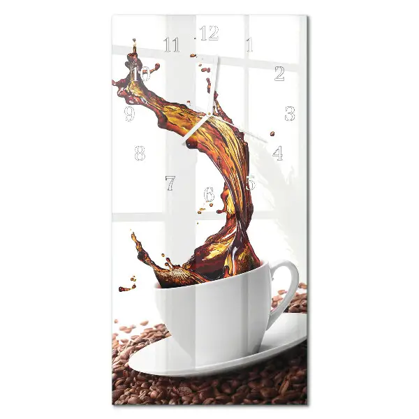 Vertikale glas wanduhr Eine Tasse Kaffee