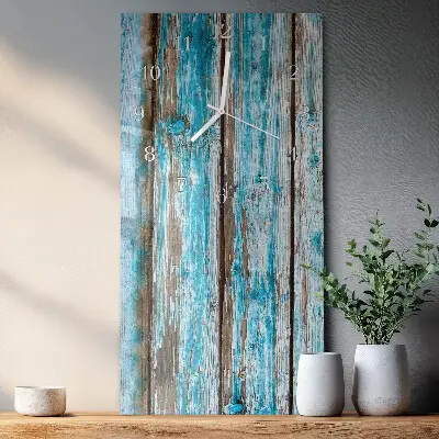 Vertikale glas wanduhr Holz