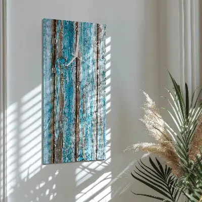 Vertikale glas wanduhr Holz