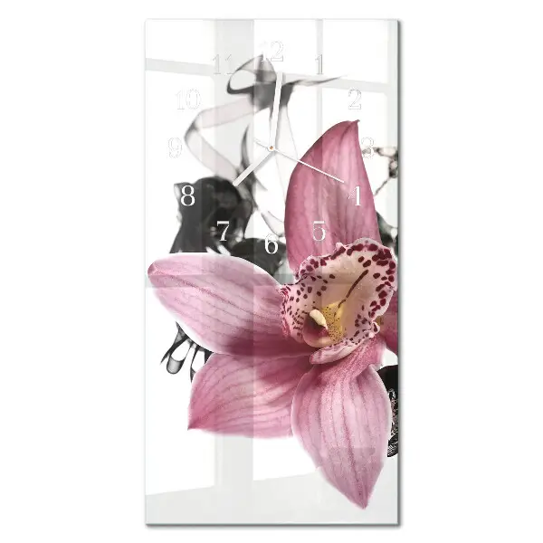 Wanduhr mit motiv vertikal Orchidee