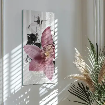 Wanduhr mit motiv vertikal Orchidee